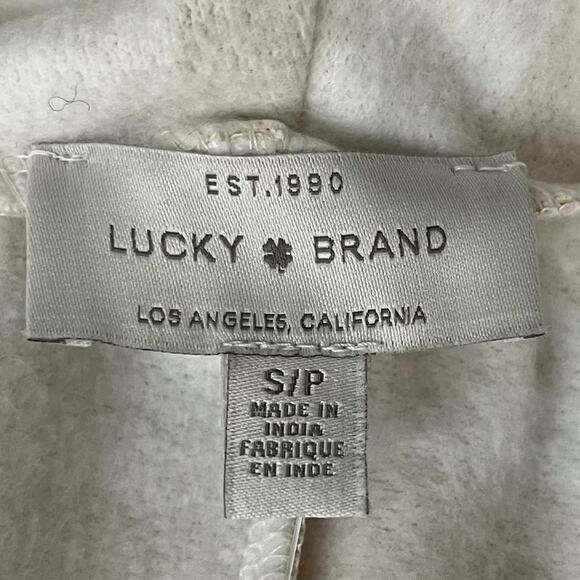 Lucky Brand Cardigan Women's Small Tan Long Sleeve Fleece Open Front Camo NWT - Picture 7 of 10